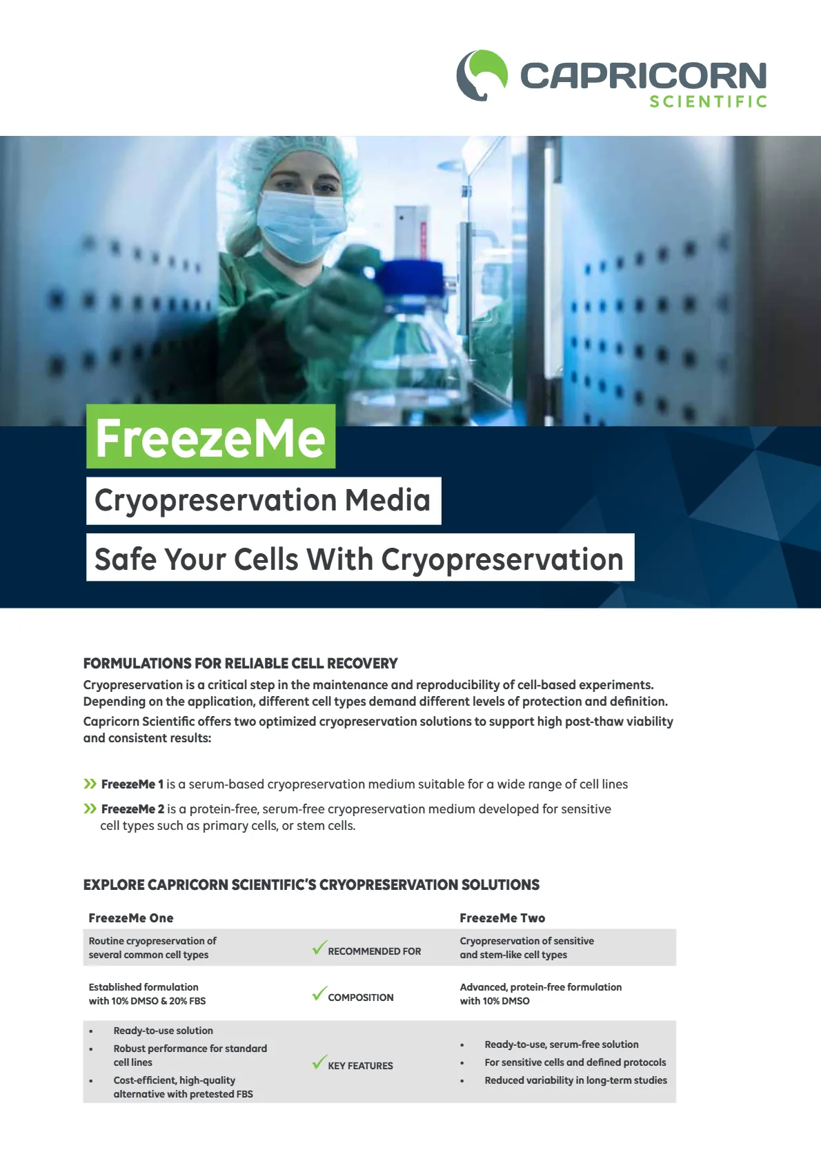 FreezeMe: Cryopreservation Media Safe Your Cells With Cryopreservation