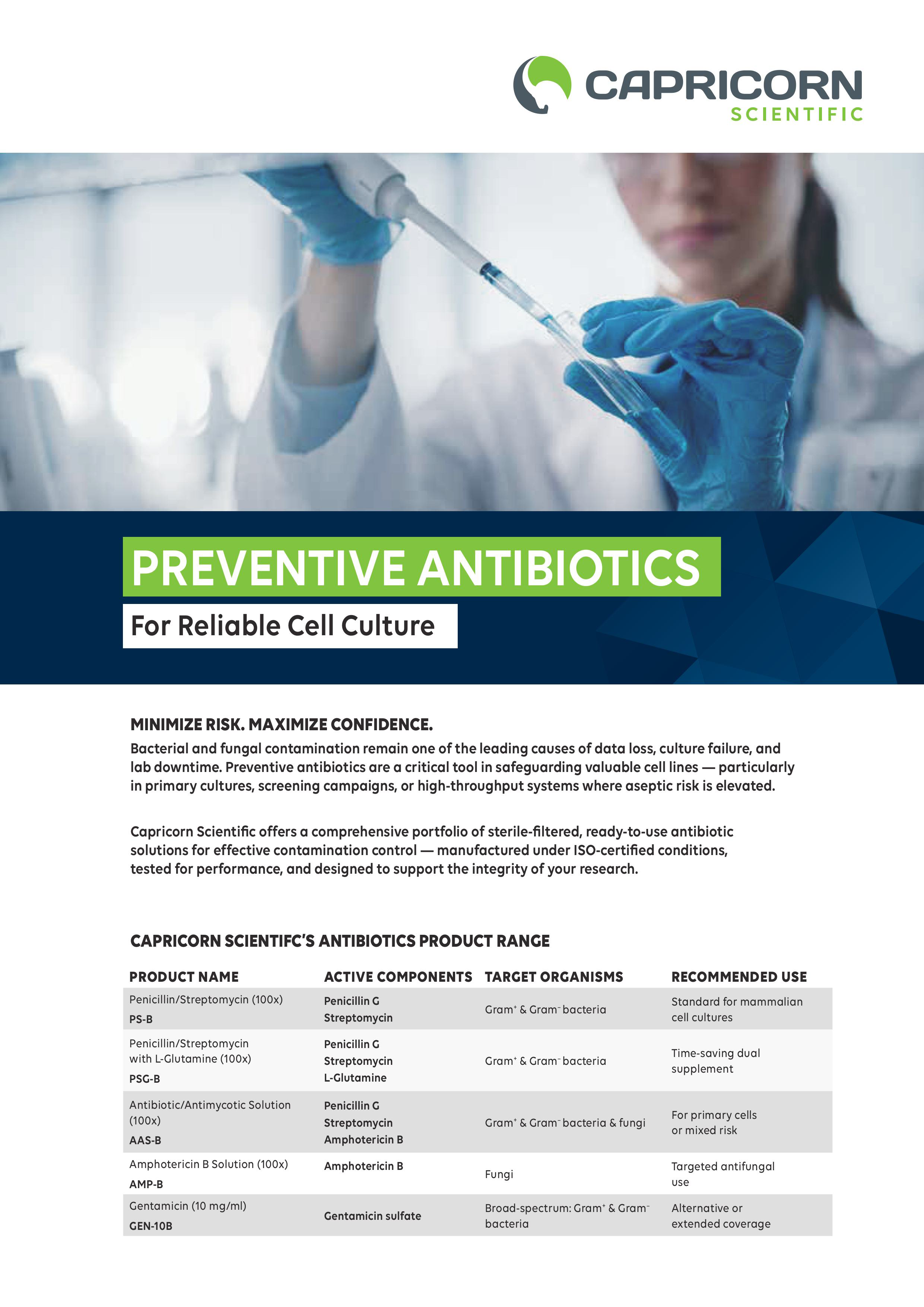 Preventive Antibiotics: For Reliable Cell Culture