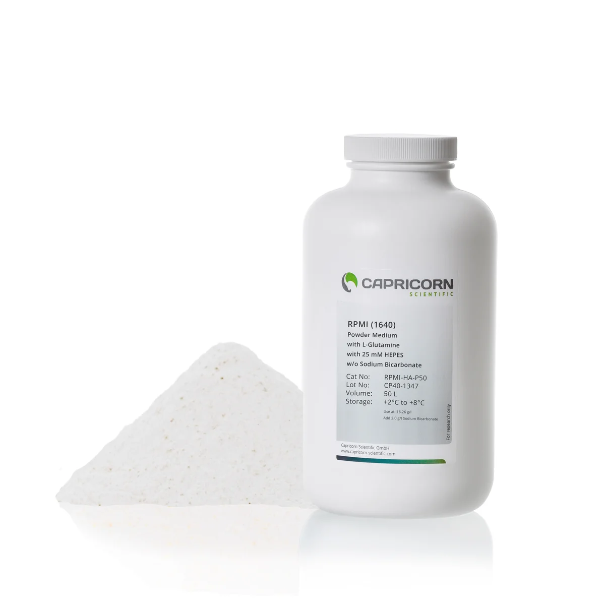 RPMI 1640, Powder, 50 L, L-Glutamine, HEPES, no NaHCO3