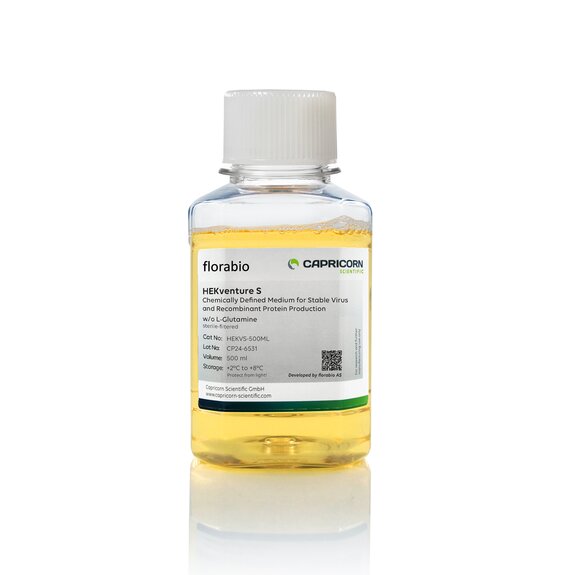 HEKventure S,  Chemically Defined Medium for Stable Virus and Recombinant Protein Production w/o L-Glutamine, sterile-filtered