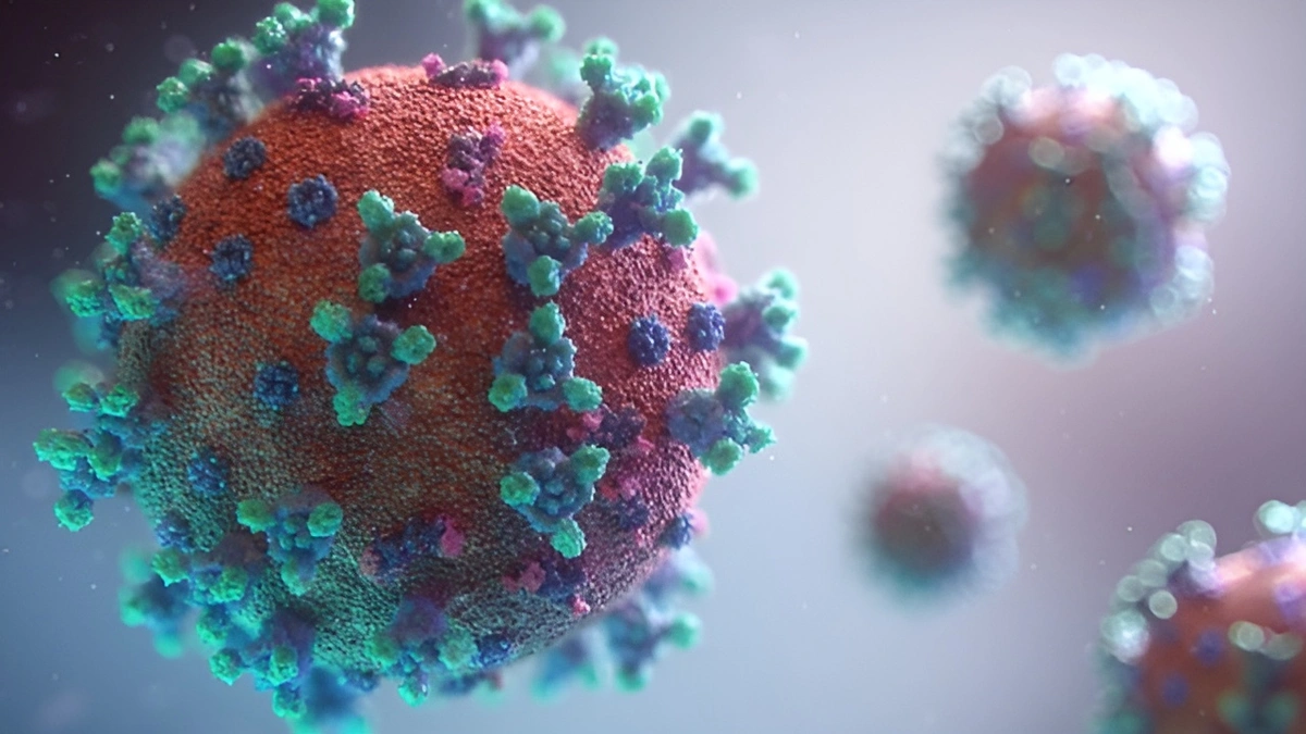 Illustration of virus particles representing hidden contamination risk in cell culture